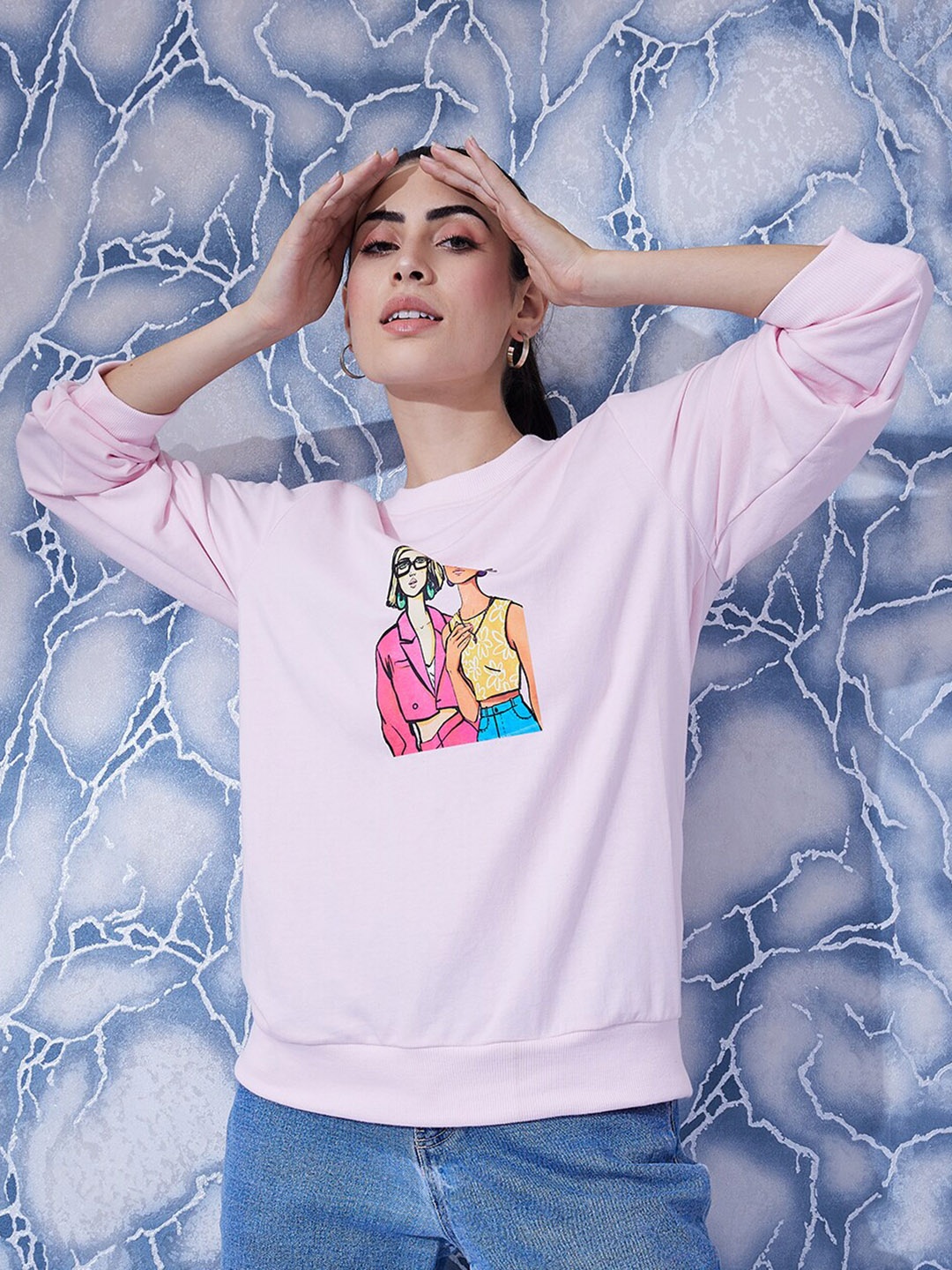 

Athena Graphic Printed Sweatshirt, Pink