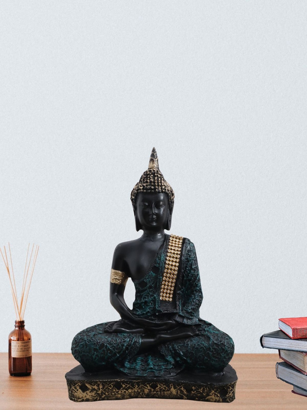 

SHREE KALA HOME DECOR Black Gautama Buddha Meditation Statue Showpiece