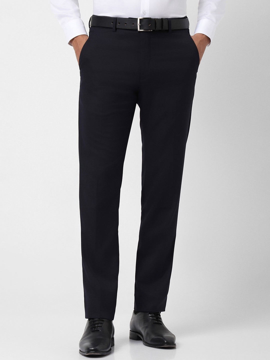 

Van Heusen Men Slim Fit Formal Trousers, Navy blue