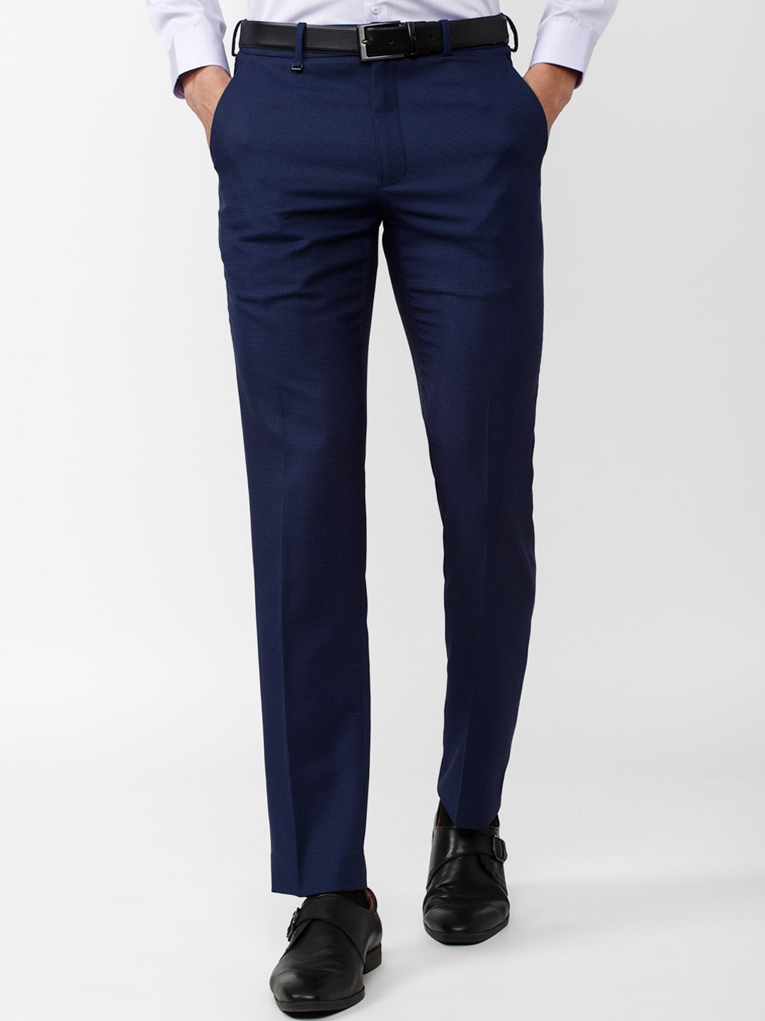 

Van Heusen Men Slim Fit Formal Trousers, Navy blue