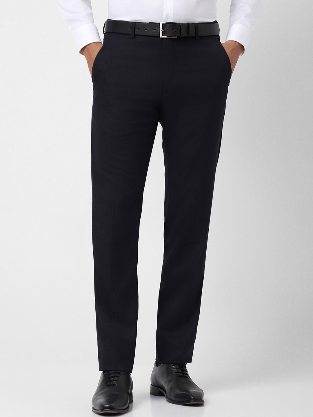 

Van Heusen Men Slim Fit Formal Trousers, Navy blue