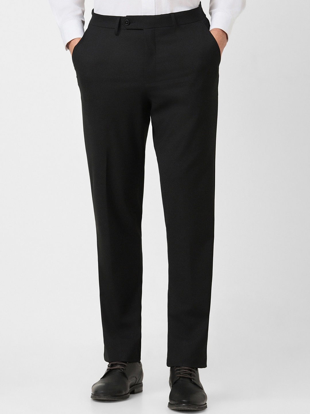 

Van Heusen Men Mid-Rise Trousers, Black
