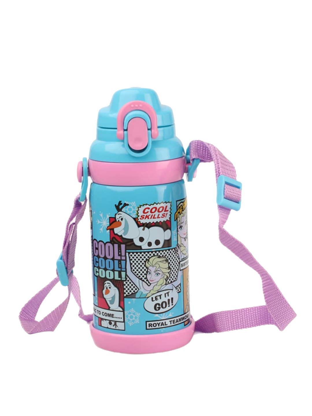 

Disney Frozen Blue & Pink Printed Double Wall Vacuum Flask Bottle - 600 ML