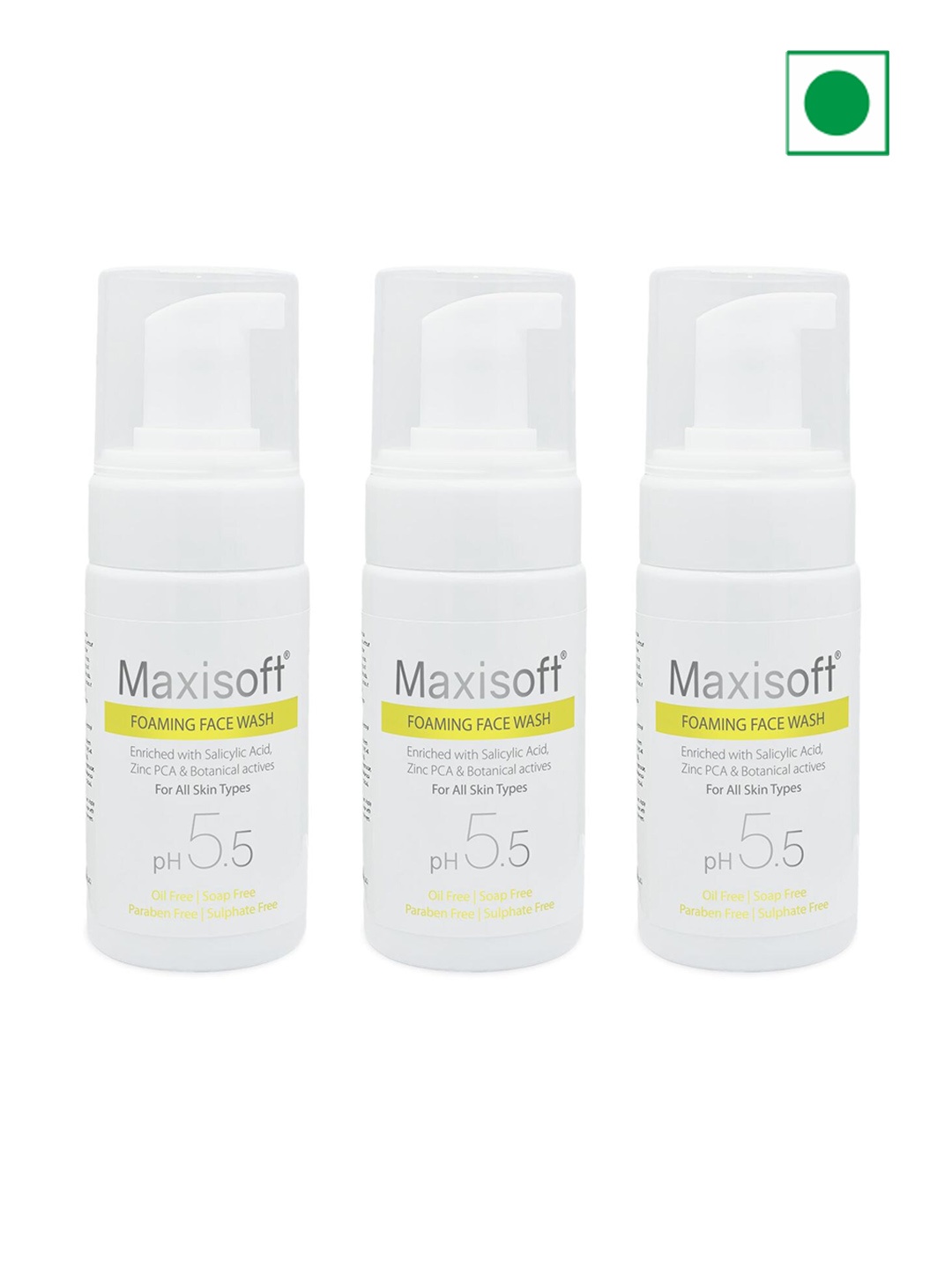 

Maxisoft Set Of 3 Anti Acne & Anti Pimple Foaming Face Wash 100 ml Each, White