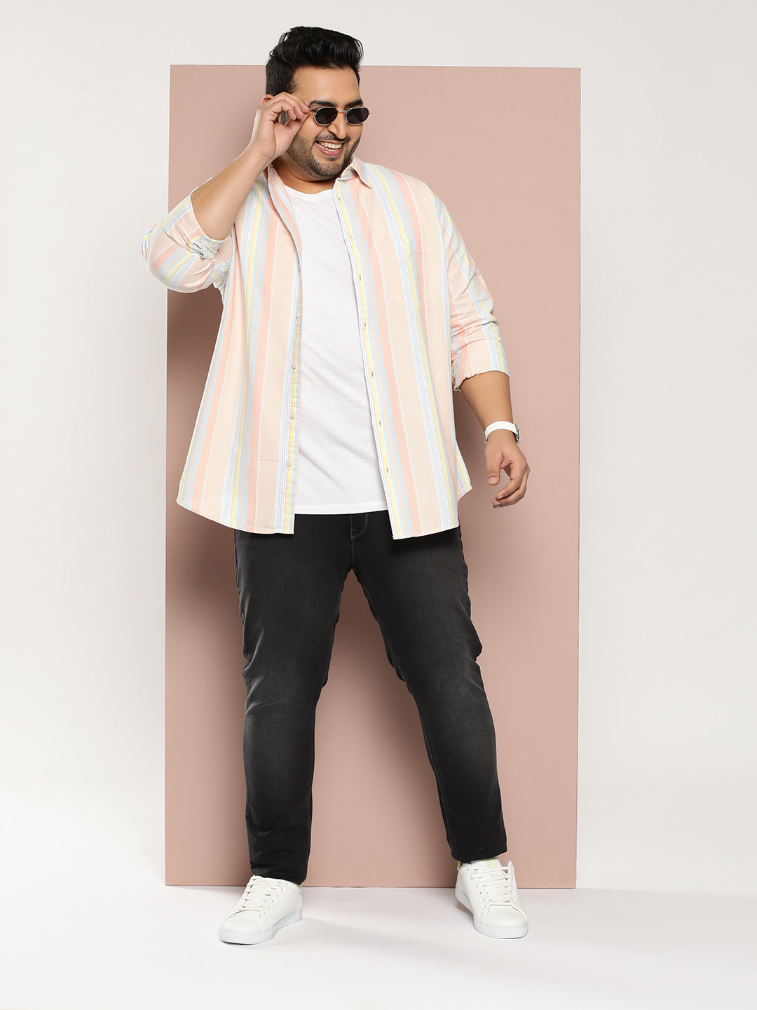 

Sztori Men Opaque Striped Cotton Casual Shirt, Multi