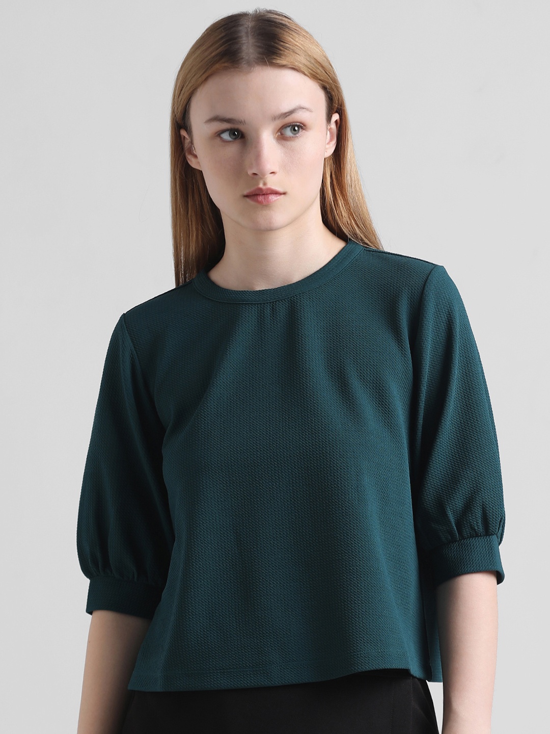 

ONLY ONLPOOL SS Self Design Puff Sleeves Top, Green