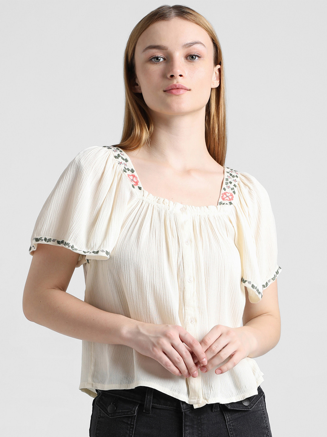 

ONLY Puff Sleeve Top, White