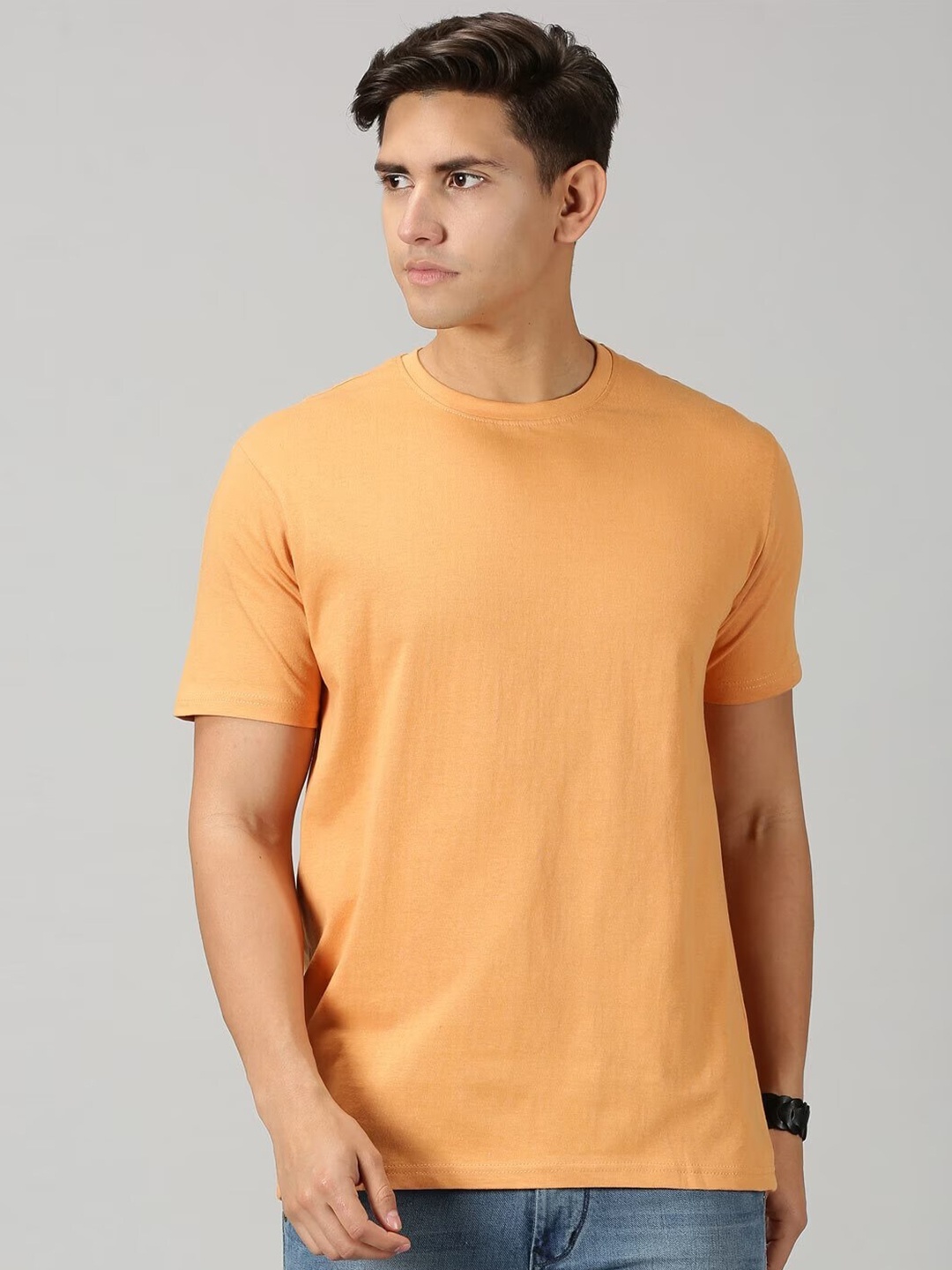 

THE HOLLANDER Round Neck Pure Cotton T-shirt, Orange