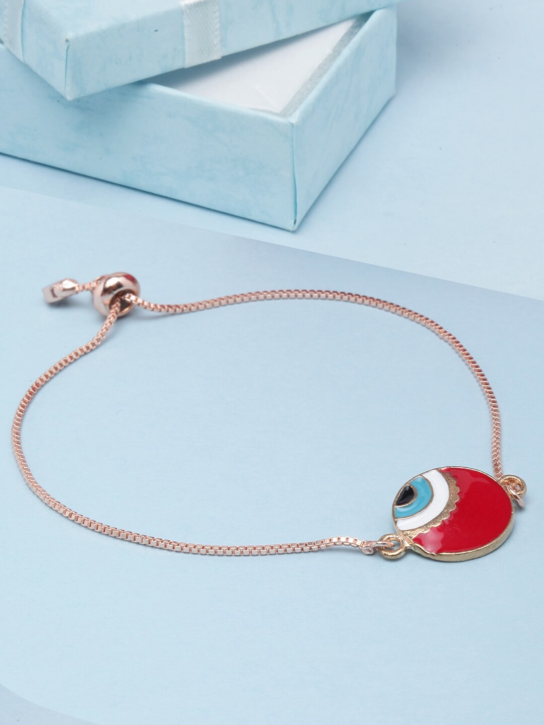 

Stylecast X KPOP Brass Enamelled Rose Gold Plated Charm Bracelet