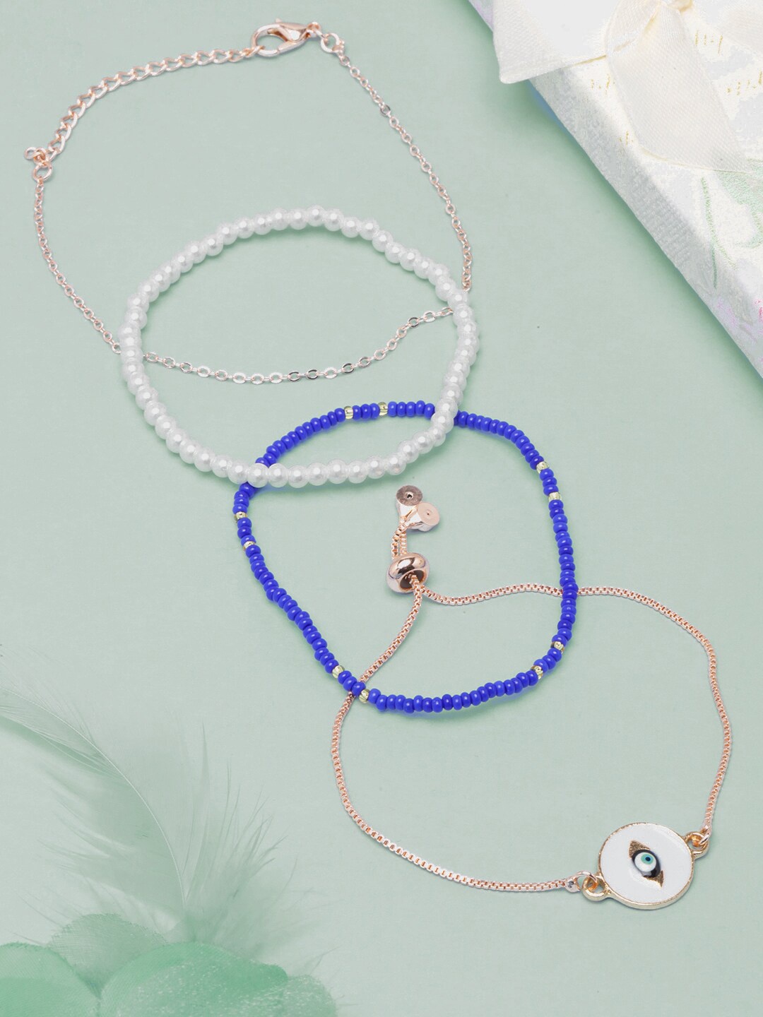 

Stylecast X KPOP Set Of 4 Rose Gold-Plated Charm Bracelet