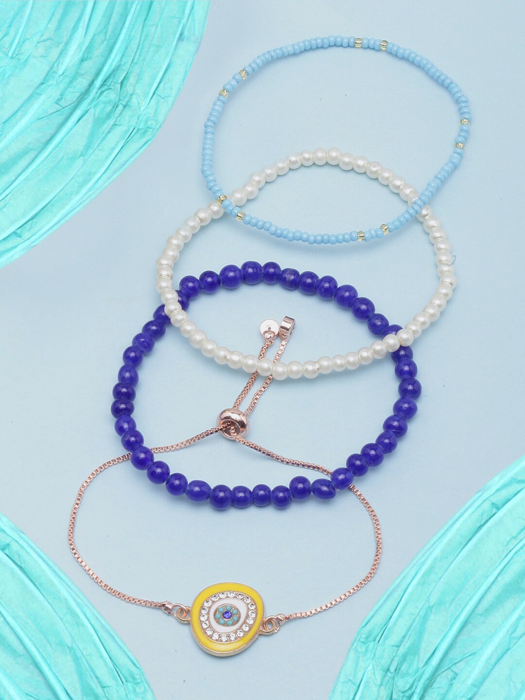

Stylecast X KPOP Set Of 4 Rose Gold-Plated Charm Bracelet