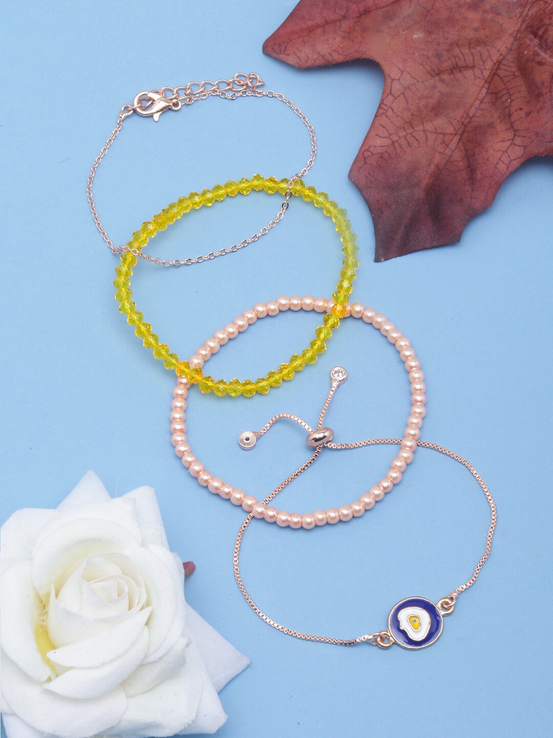

Stylecast X KPOP Set of 4 Rose Gold Plated Elasticated Bracelet