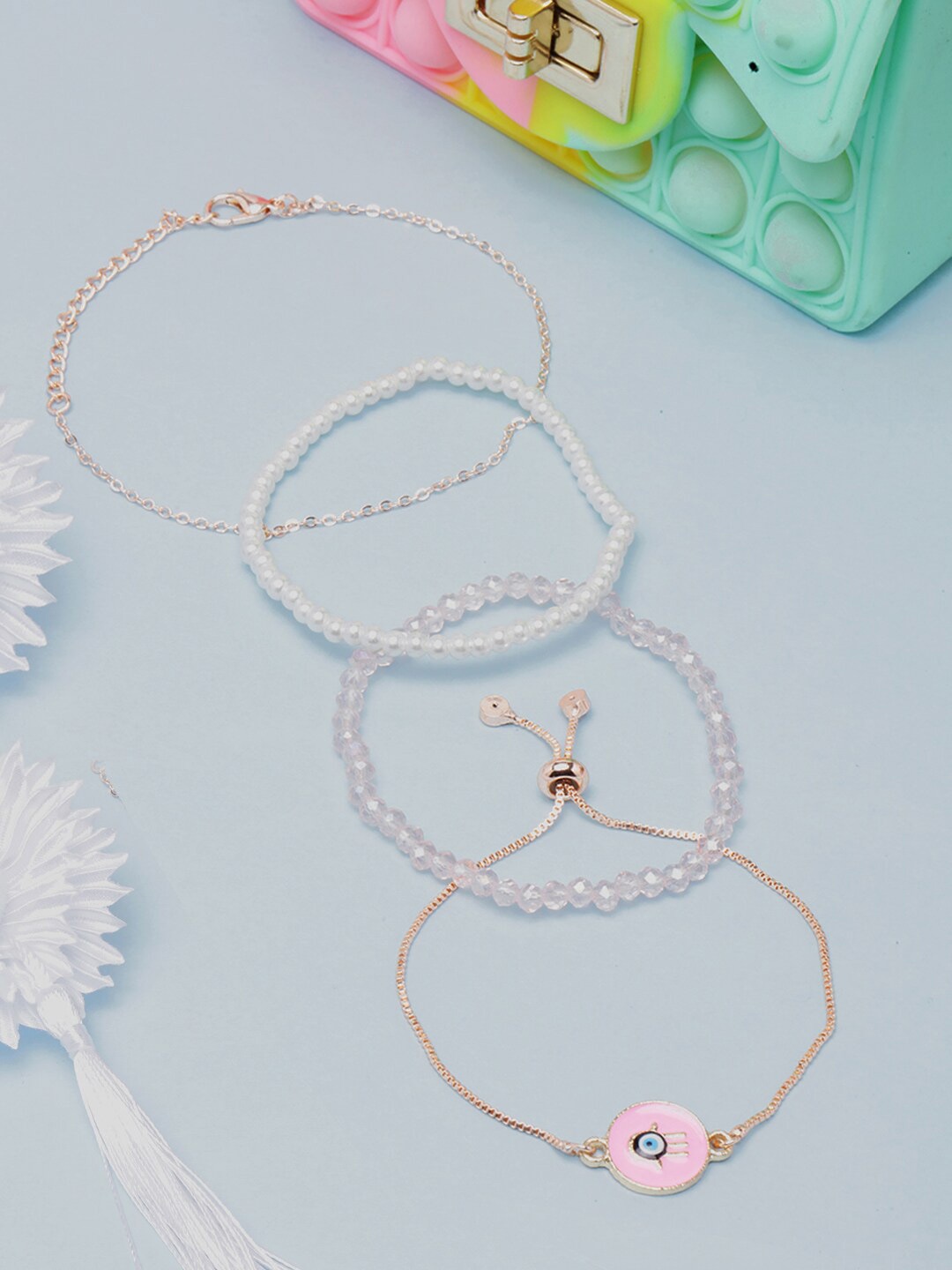 

Stylecast X KPOP Set Of 4 Brass Rose Gold Plated Bracelet