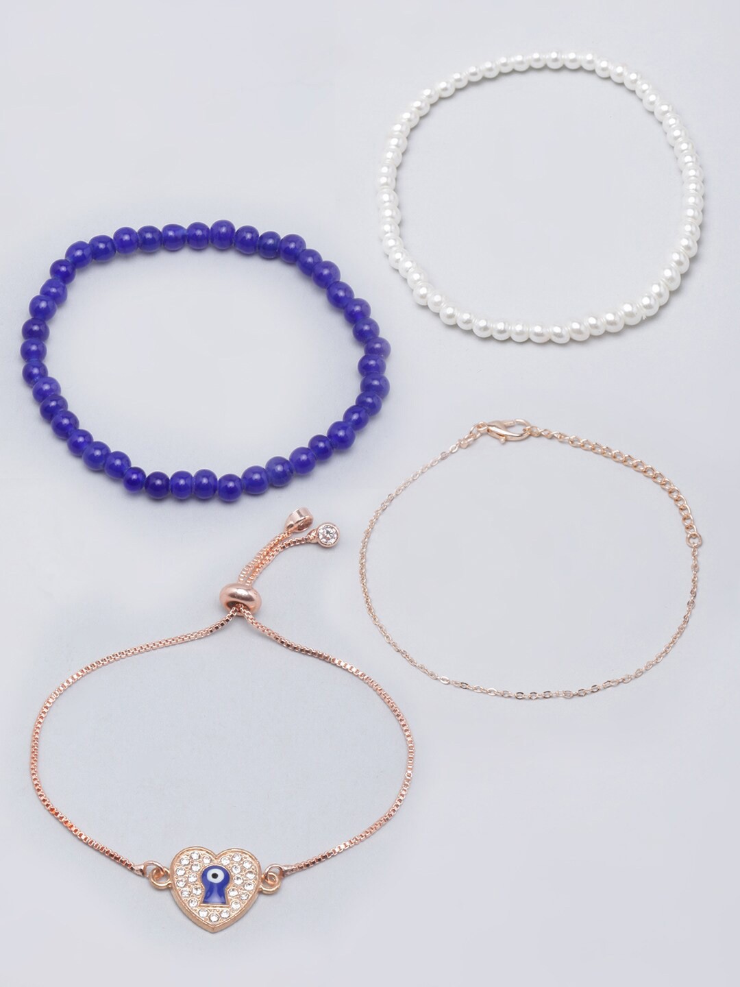 

Stylecast X KPOP Set of 4 Rose Gold Plated Elasticated Bracelet