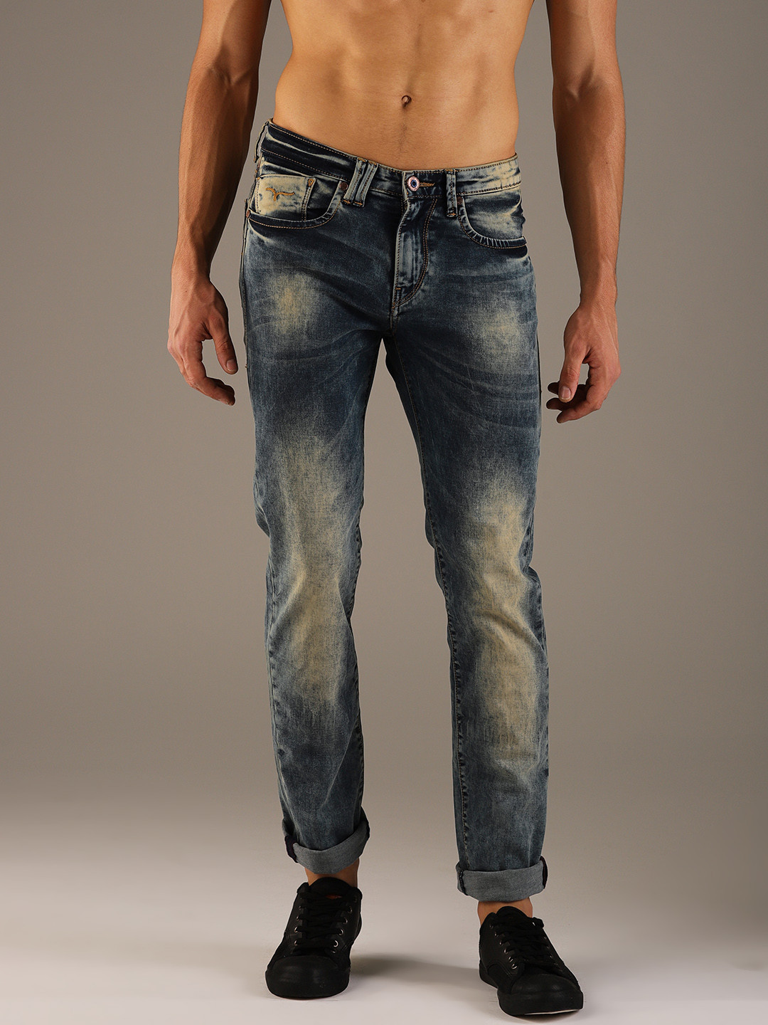 

Flying Machine Men Blue Michael Slim Tapered Fit High-Rise Clean Look Stretchable Jeans