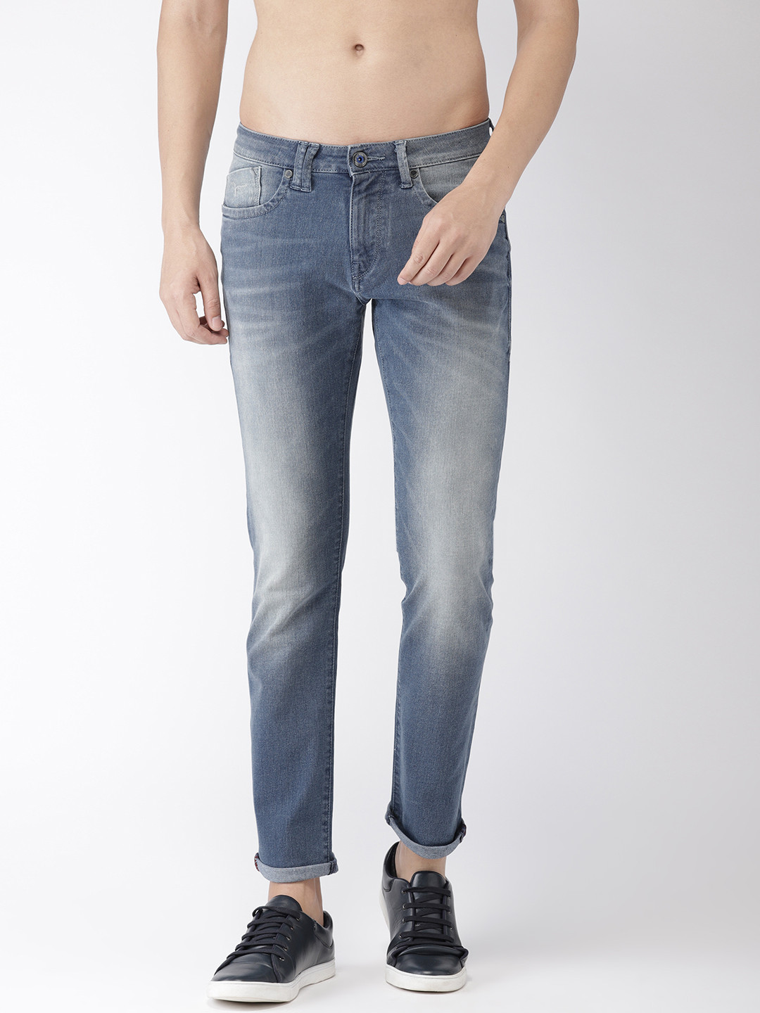 

Flying Machine Men Blue Micheal Slim Tapered Fit Mid-Rise Clean Look Stretchable Jeans