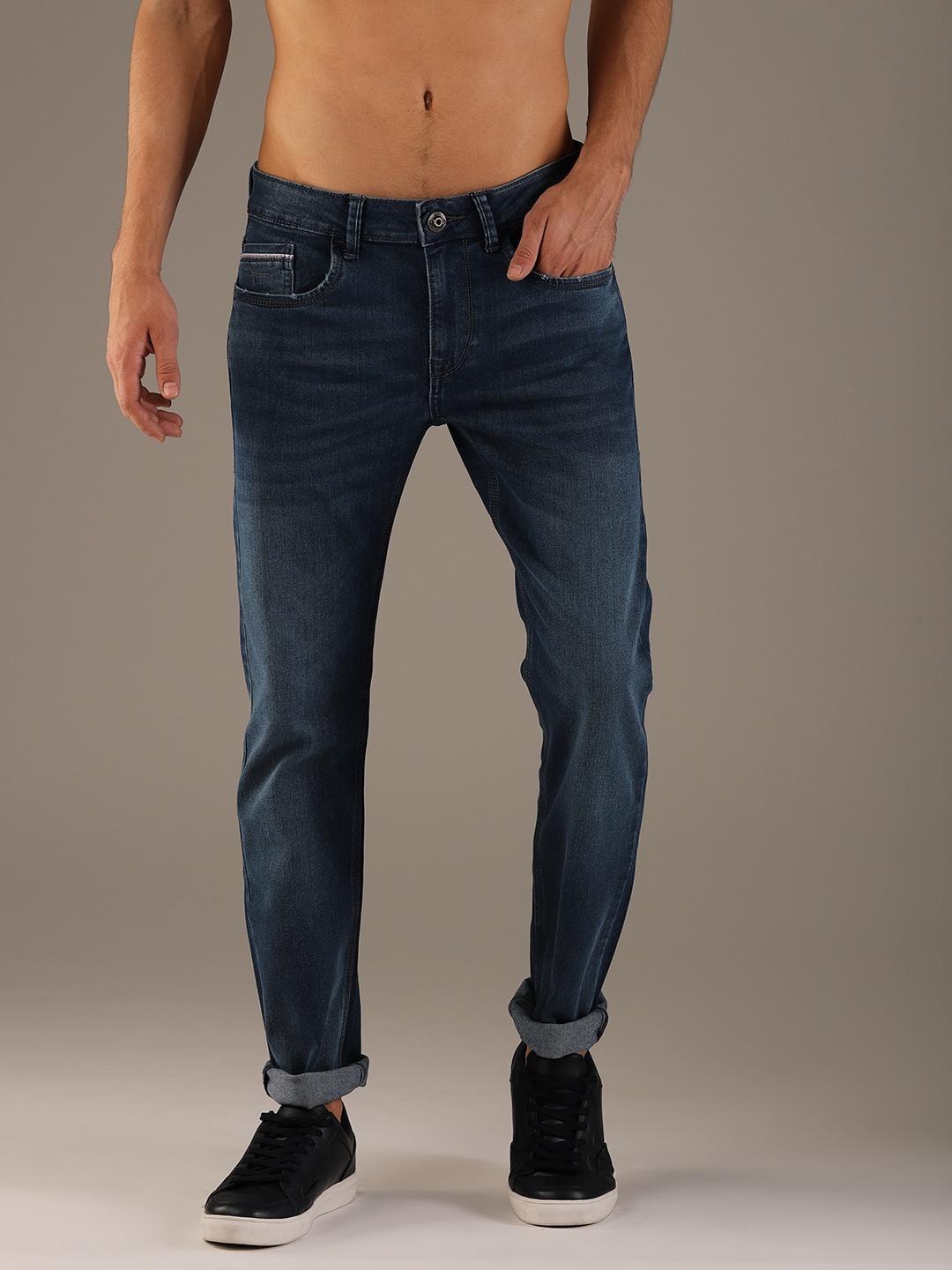 

Flying Machine Men Blue Michael Fit Low-Rise Stretchable Jeans