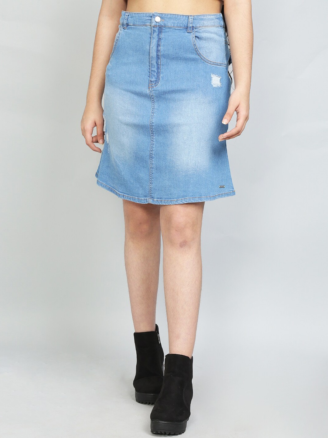 

VYN Girls Straight Denim Skirt, Blue
