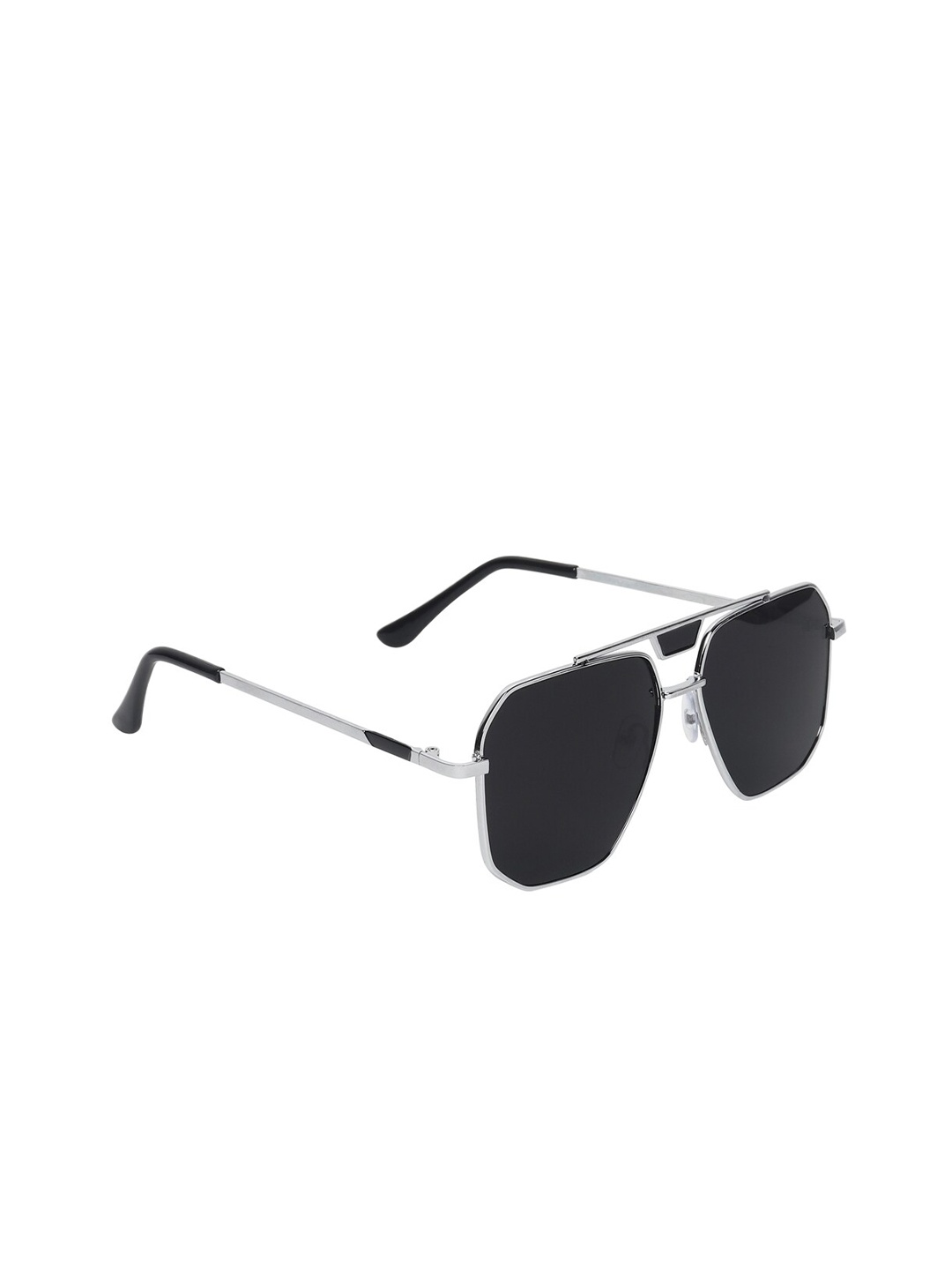 

CRIBA Unisex Browline Sunglasses With UV Protected Lens, Black
