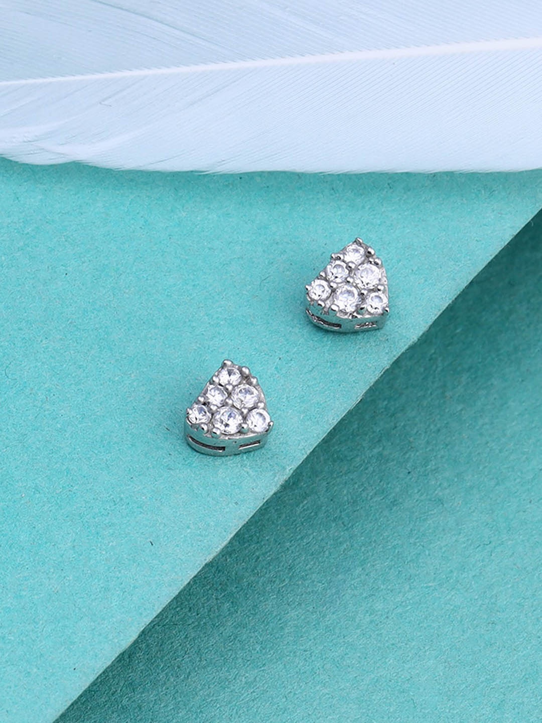 

GIVA 925 Sterling Silver Rhodium - Plated Zircon Studded Contemporary Studs