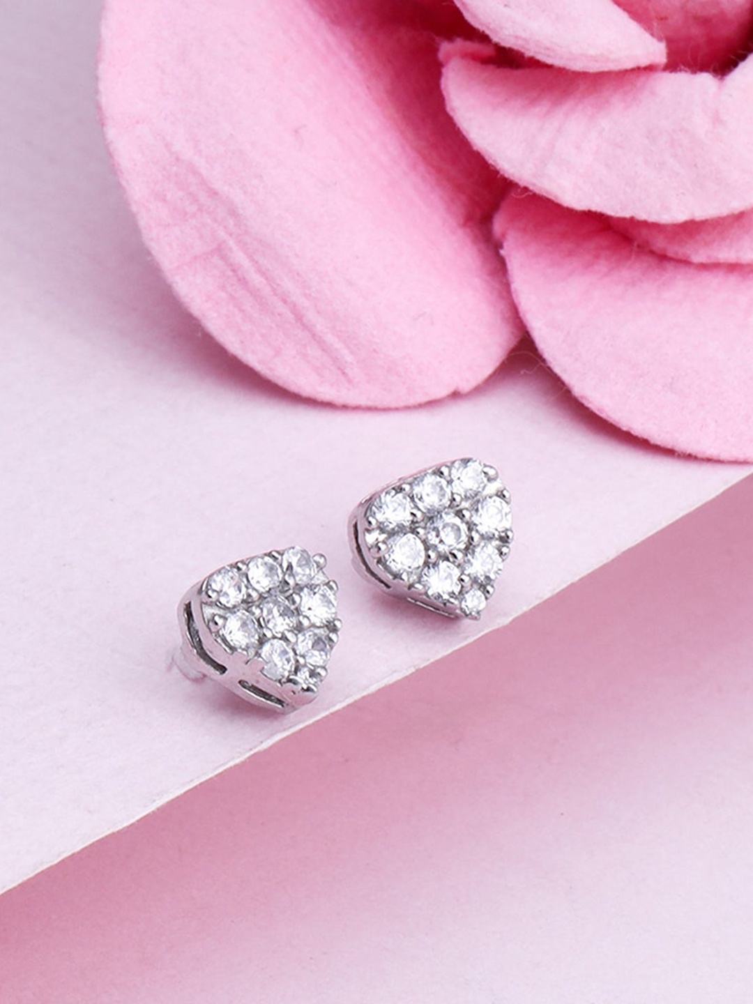 

GIVA 925 Sterling Silver Rhodium - Plated Zircon Studded Contemporary Studs