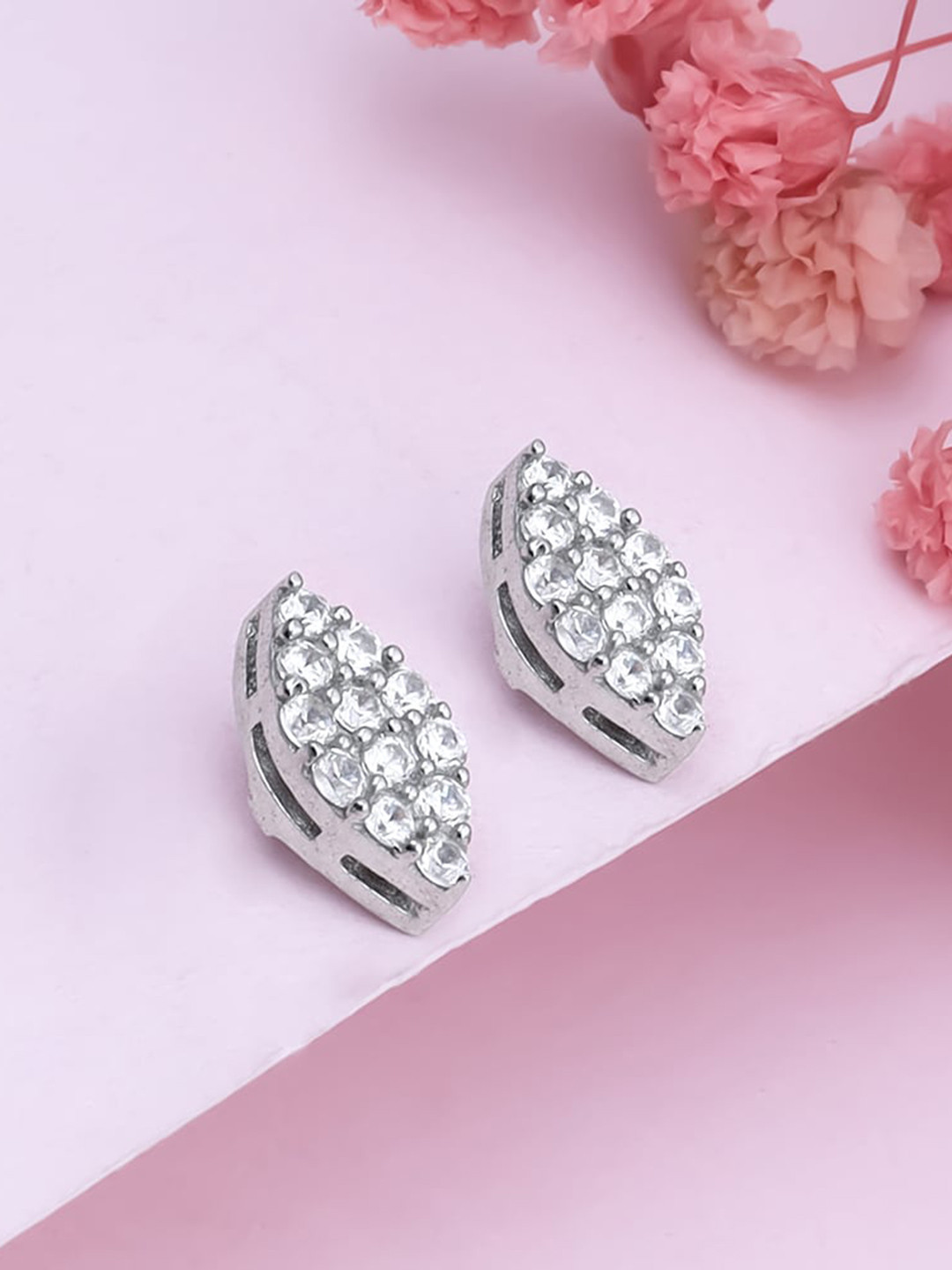 

GIVA 925 Sterling Silver Rhodium - Plated Zircon Studded Contemporary Studs