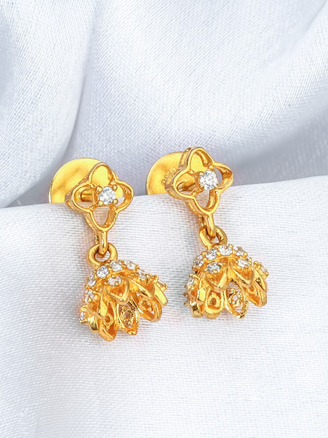 

GIVA 925 Sterling Silver Gold - Plated Zircon Studded Contemporary Drop Earrings