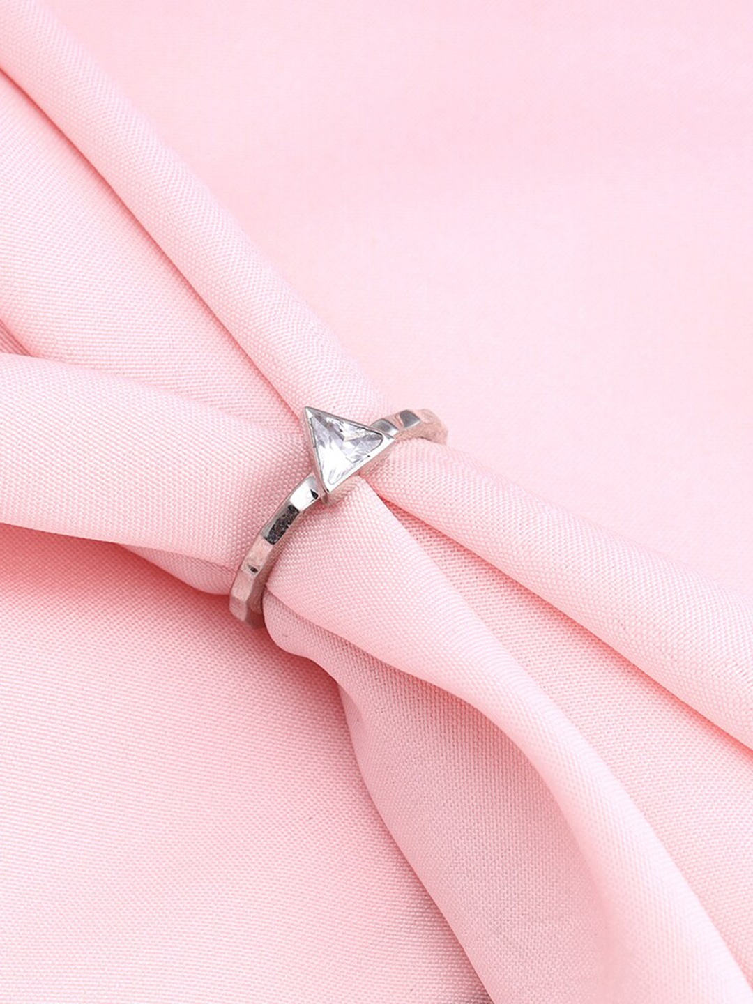 GIVA 925 Sterling Silver Rhodium-plated CZ-Studded Finger Ring