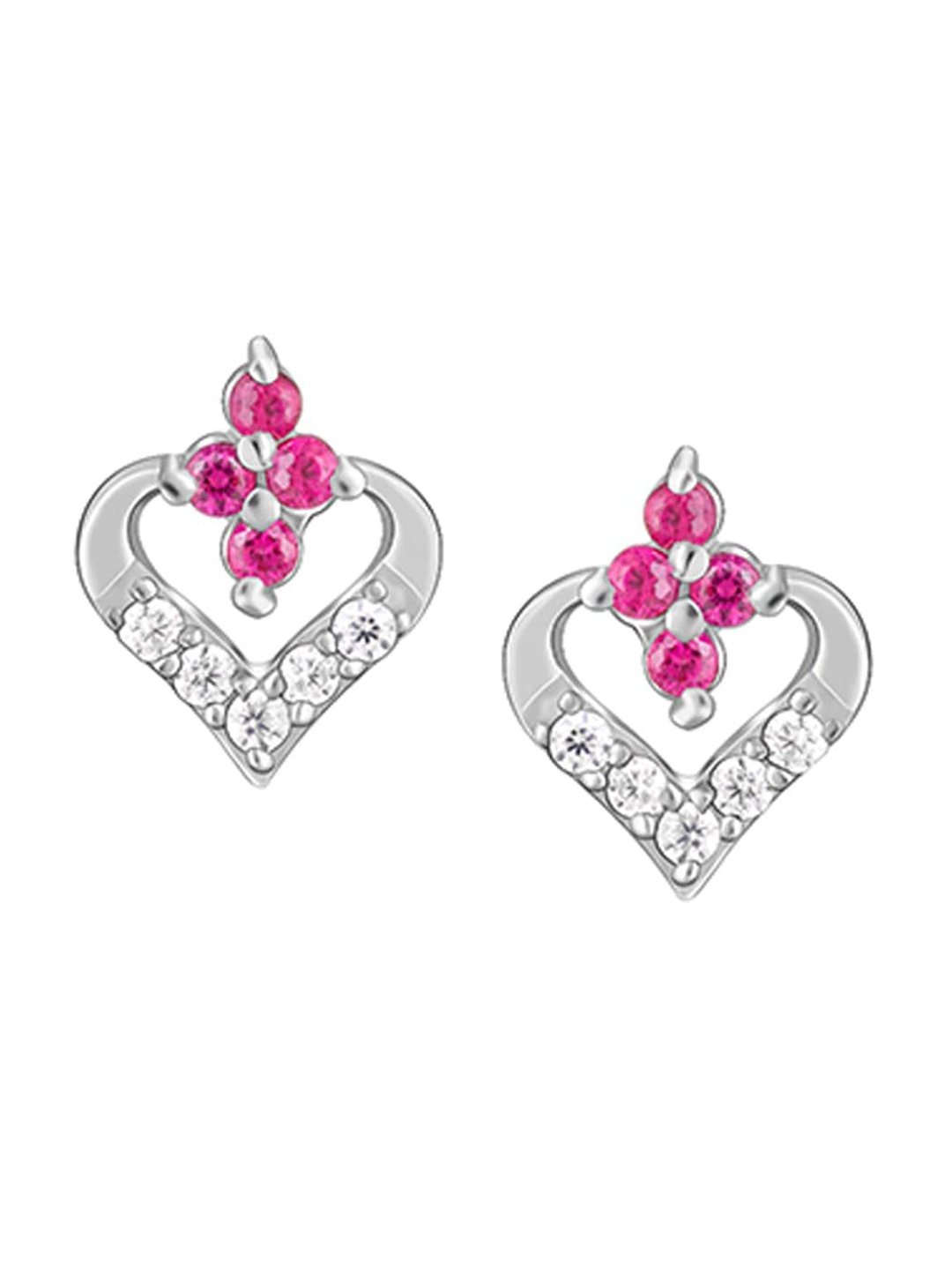 

GIVA Rhodium-Plated Cubic Zirconia-Studded Sterling Silver Contemporary Studs Earrings