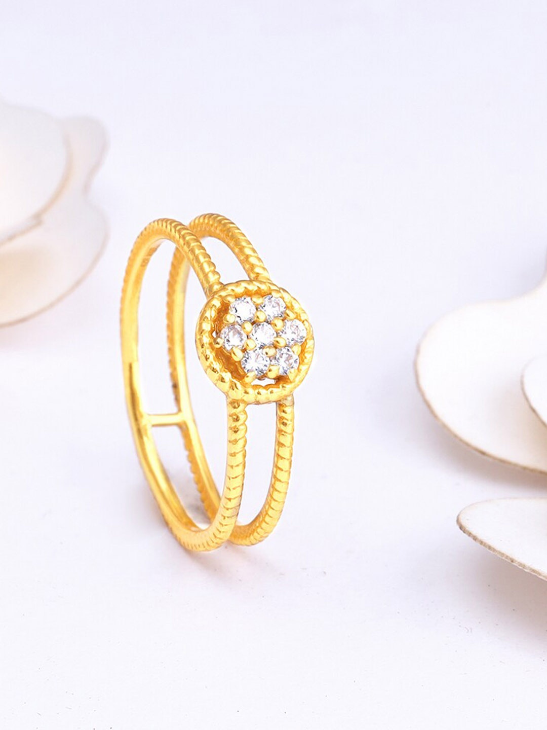 

GIVA 925 Sterling Silver Gold-Plated CZ-Studded Radiant Wonders Ring