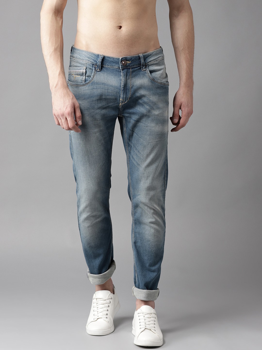 

Flying Machine Men Blue Michael Tapered Fit Mid-Rise Clean Look Jeans