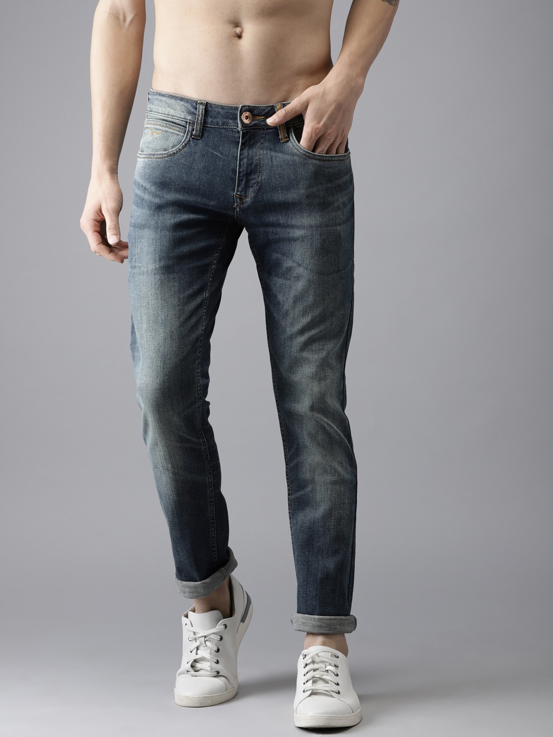 

Flying Machine Men Blue Slim Fit Mid-Rise Clean Look Stretchable Jeans