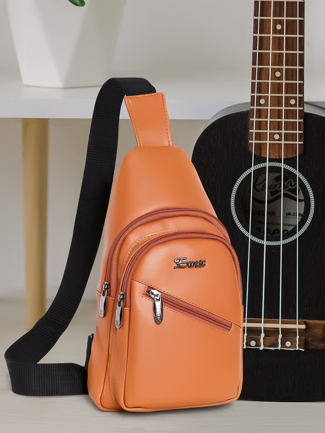 

Exotic Women Structured Crossbody Backpack, Tan