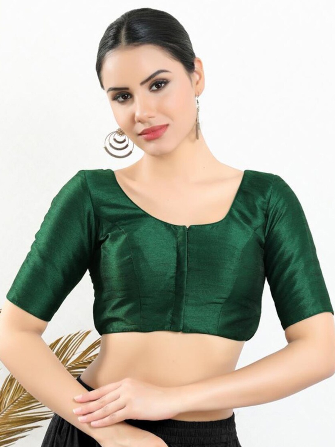 

SALWAR STUDIO Readymade Saree Blouse, Green