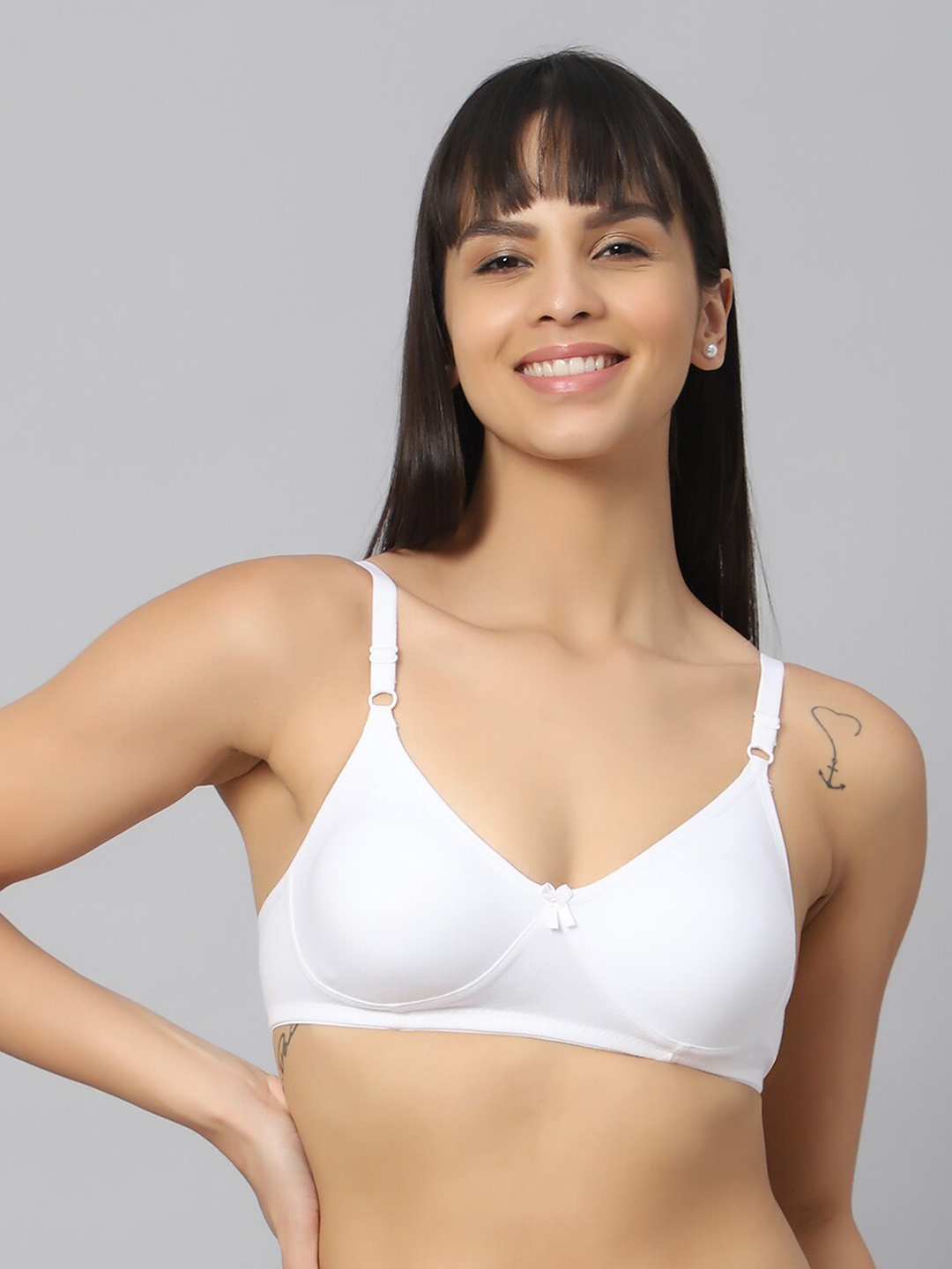 

Bluenixie Non Padded Non-Wired Seamless T-Shirt Bra With All Day Comfort, White