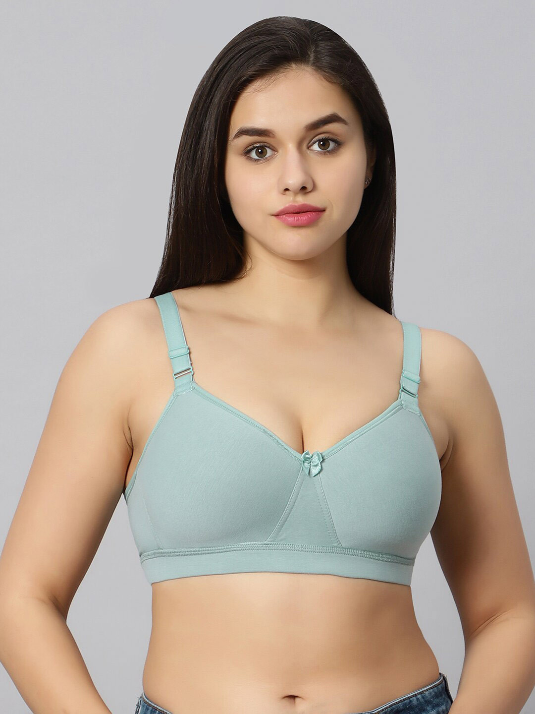 

Bluenixie Cotton Full Coverage Padded Wirefree Support Everyday Bra, Green