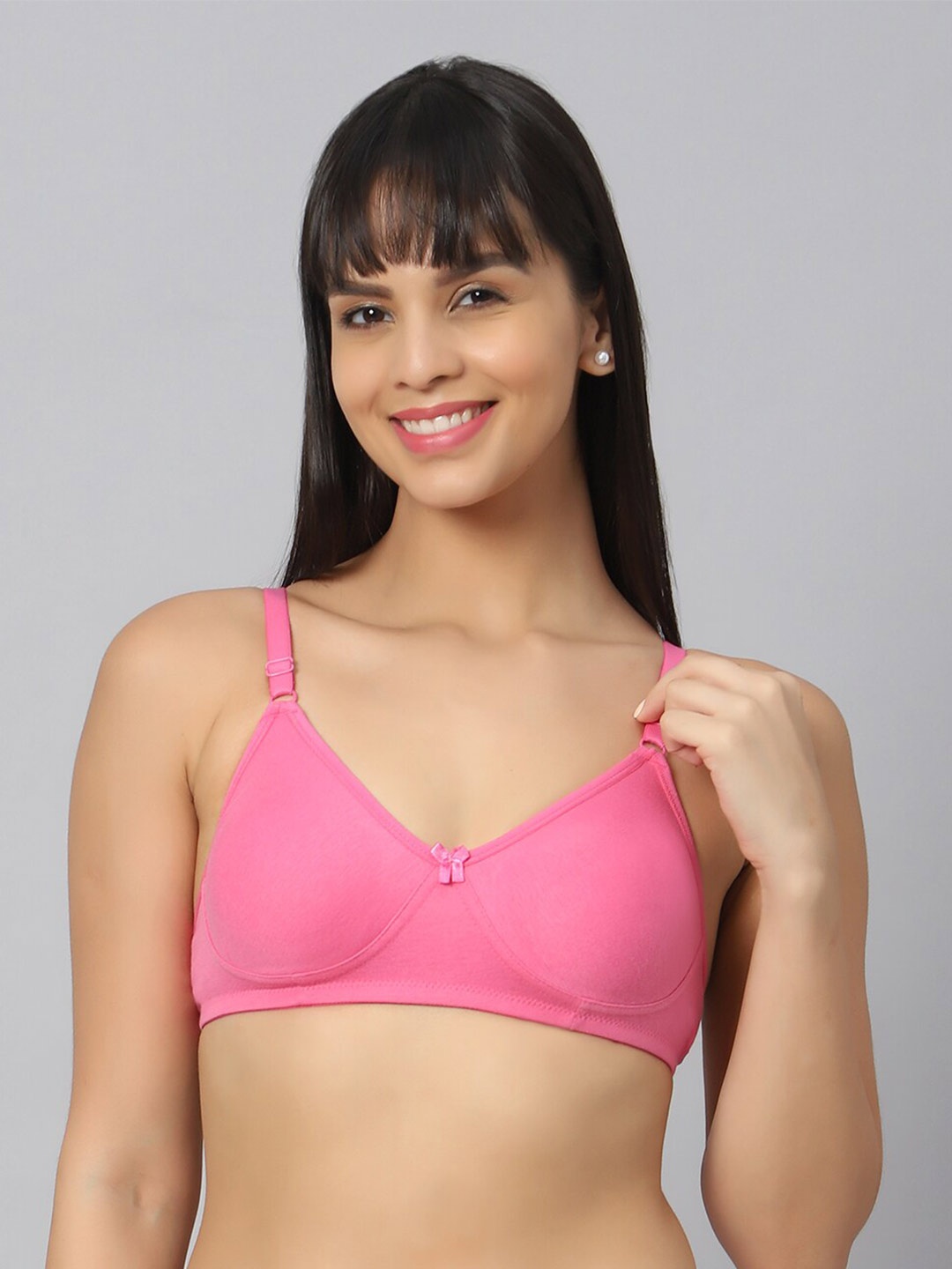 

Bluenixie Cotton Non-Wired Full Coverage T-shirt Bra, Pink
