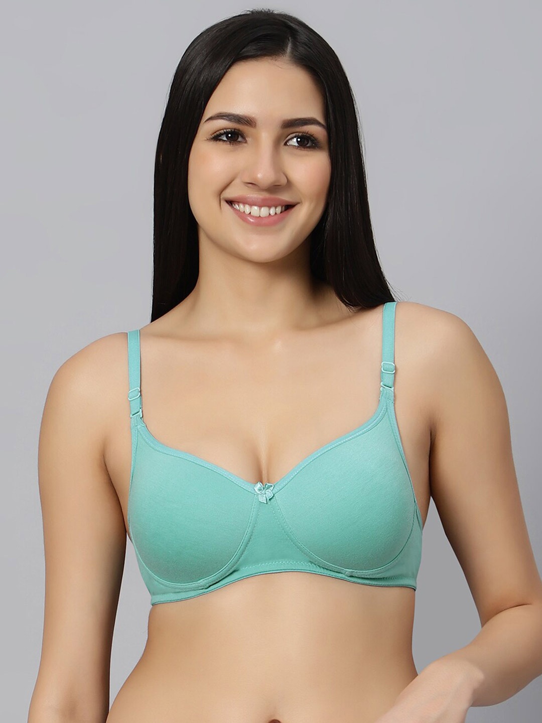 

Bluenixie Lightly Padded Half Coverage Seamless T-Shirt Bra, Sea green