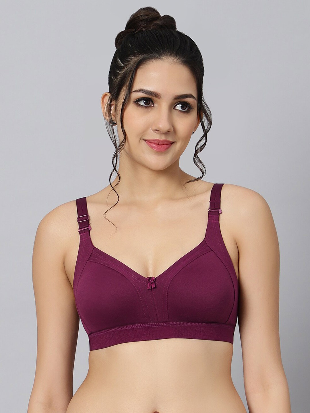 

Bluenixie Full Coverage Non Padded Multiway Straps Non-Wired Everyday Bra, Burgundy