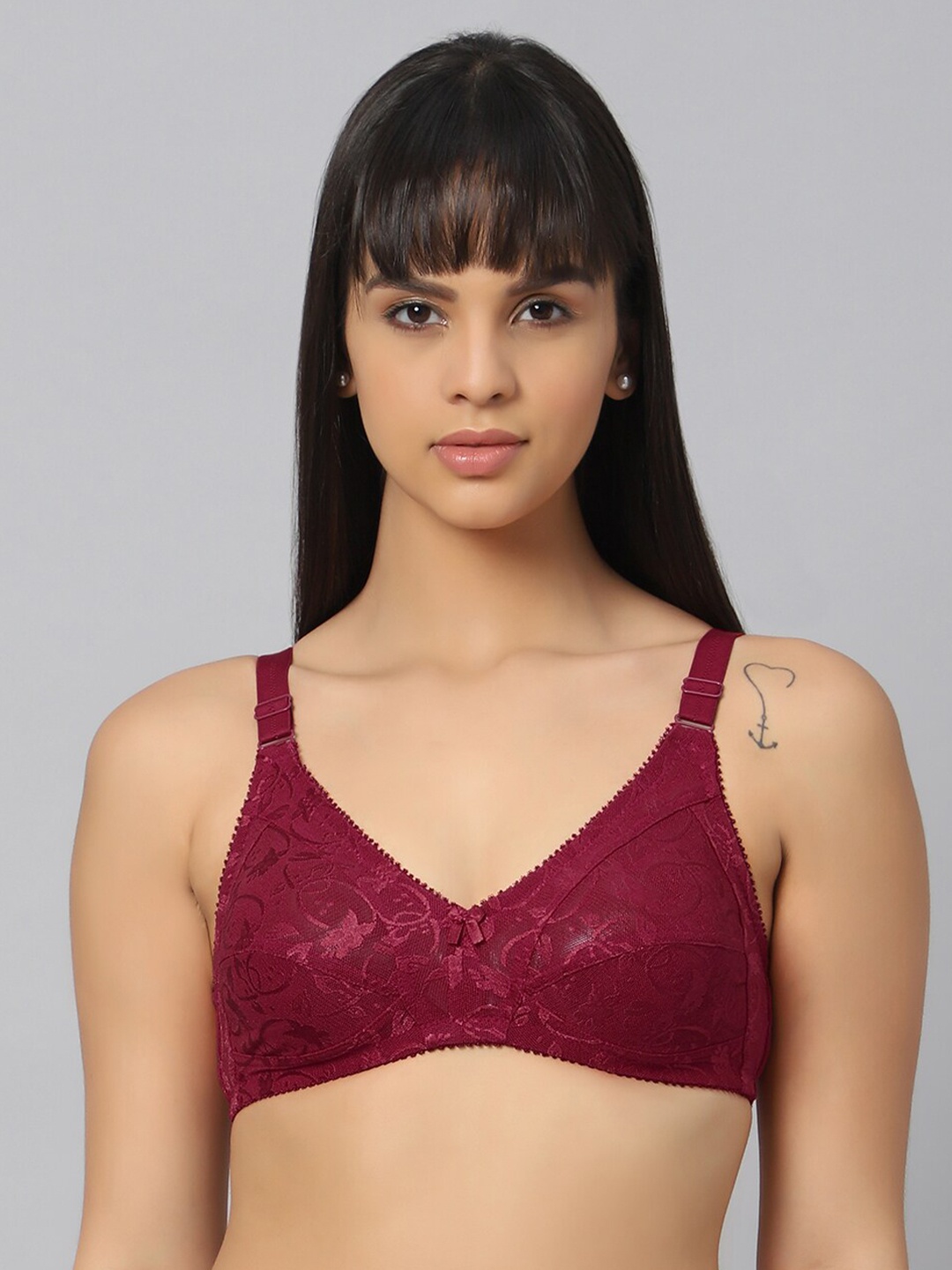 

Bluenixie Full Coverage Non Wired Bra, Maroon