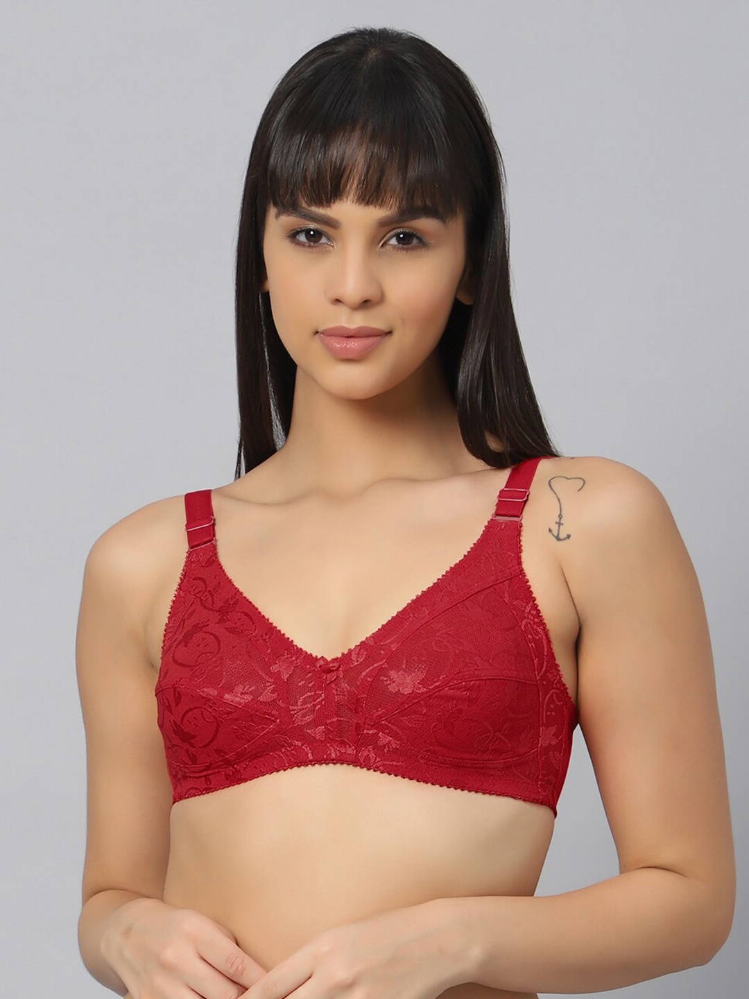 

Bluenixie Full Coverage Bra With All Day Comfort, Red