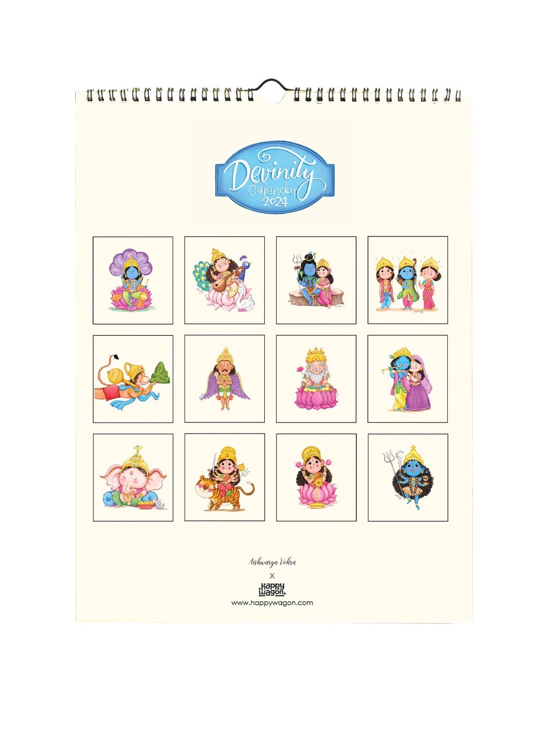 

happywagon 2024 Devinity Wall Calendar, Purple