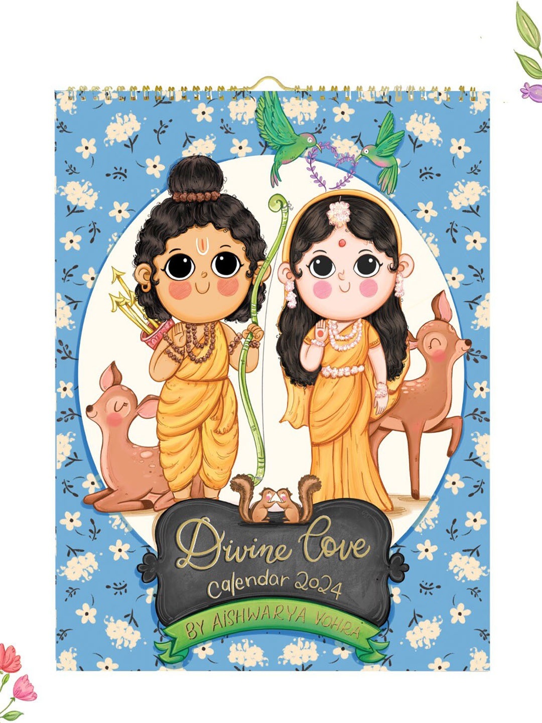 

happywagon 2024 Divine Love Wall Calendar, Blue