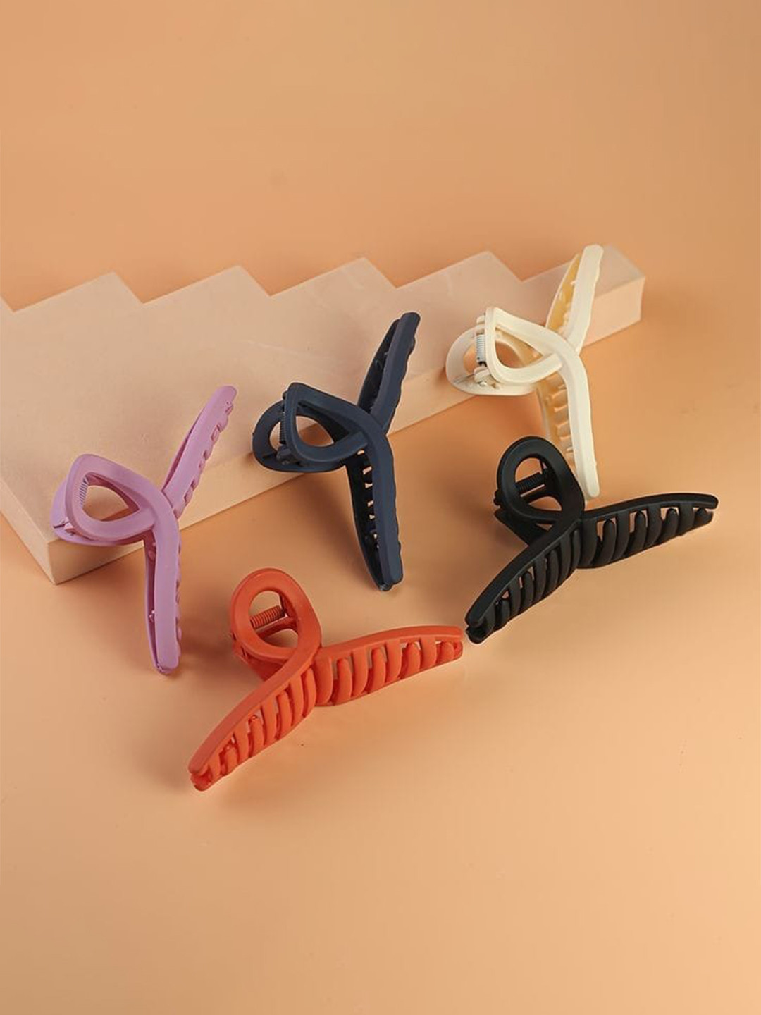 

VAGHBHATT Set of 4 Claw Clip, Orange
