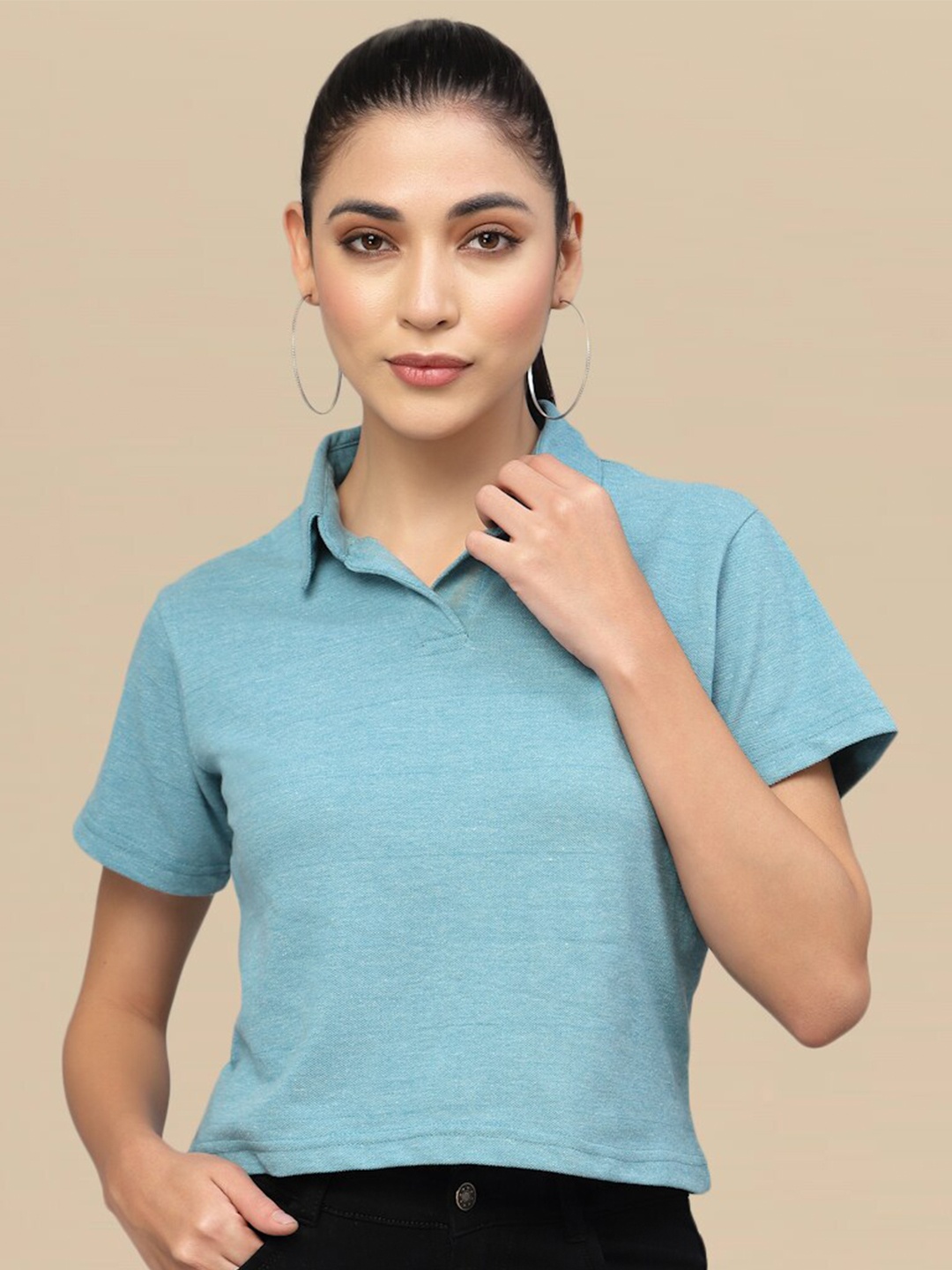 

DressBerry Polo Collar Regular Fit Cotton T-shirt, Blue