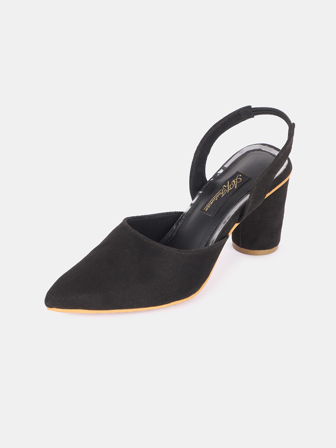 

AZ Footwear Pointed Toe Block Mules With Backstrap, Navy blue