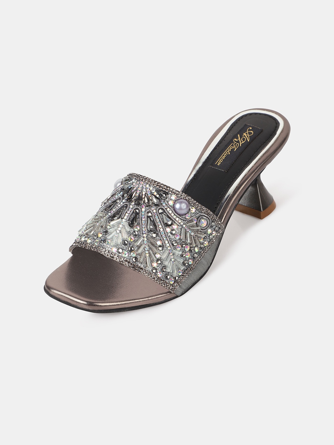 

AZ Footwear Embellished Kitten Heels, Black