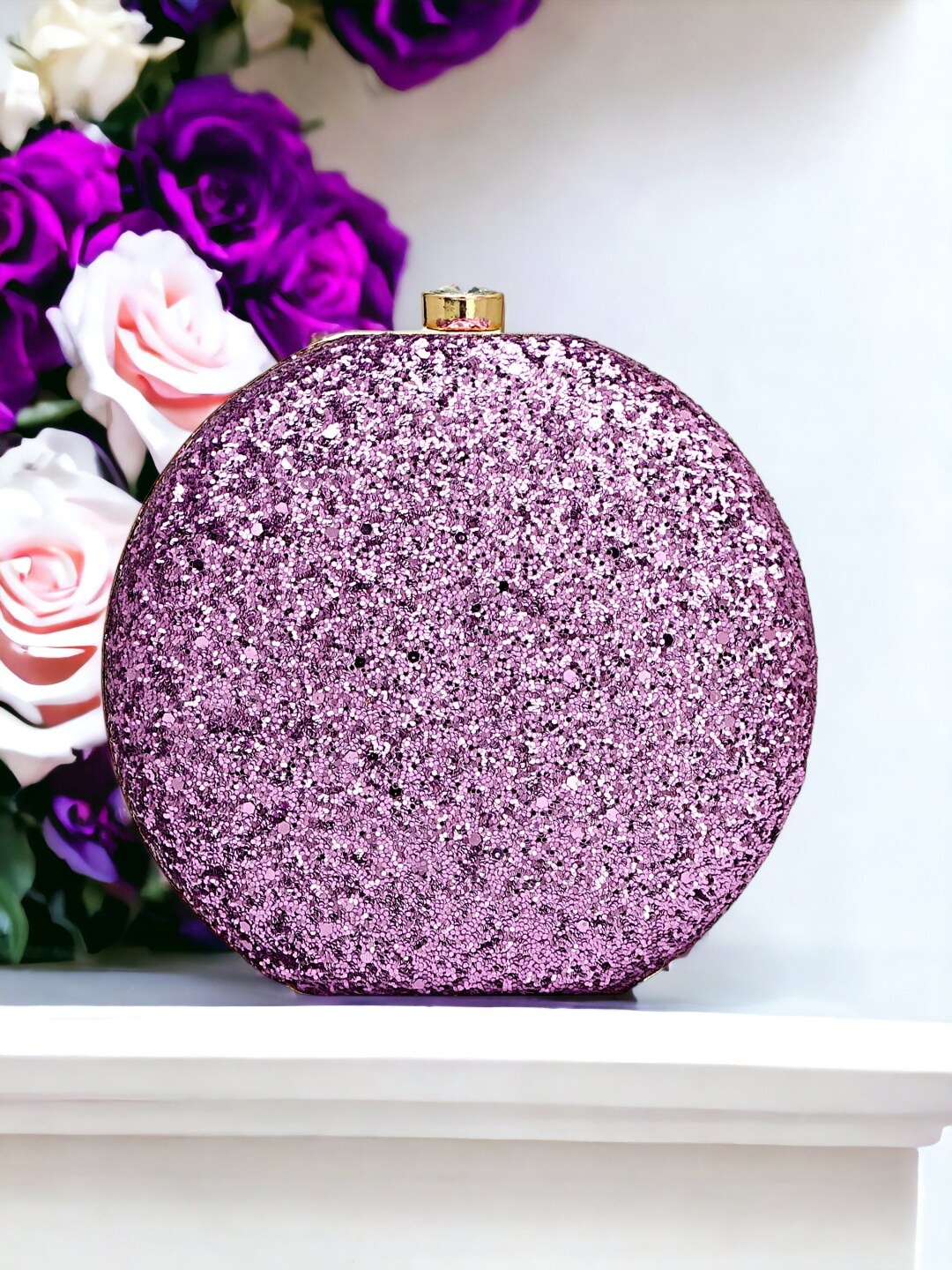 

Toobacraft Embellished Box Clutch, Purple
