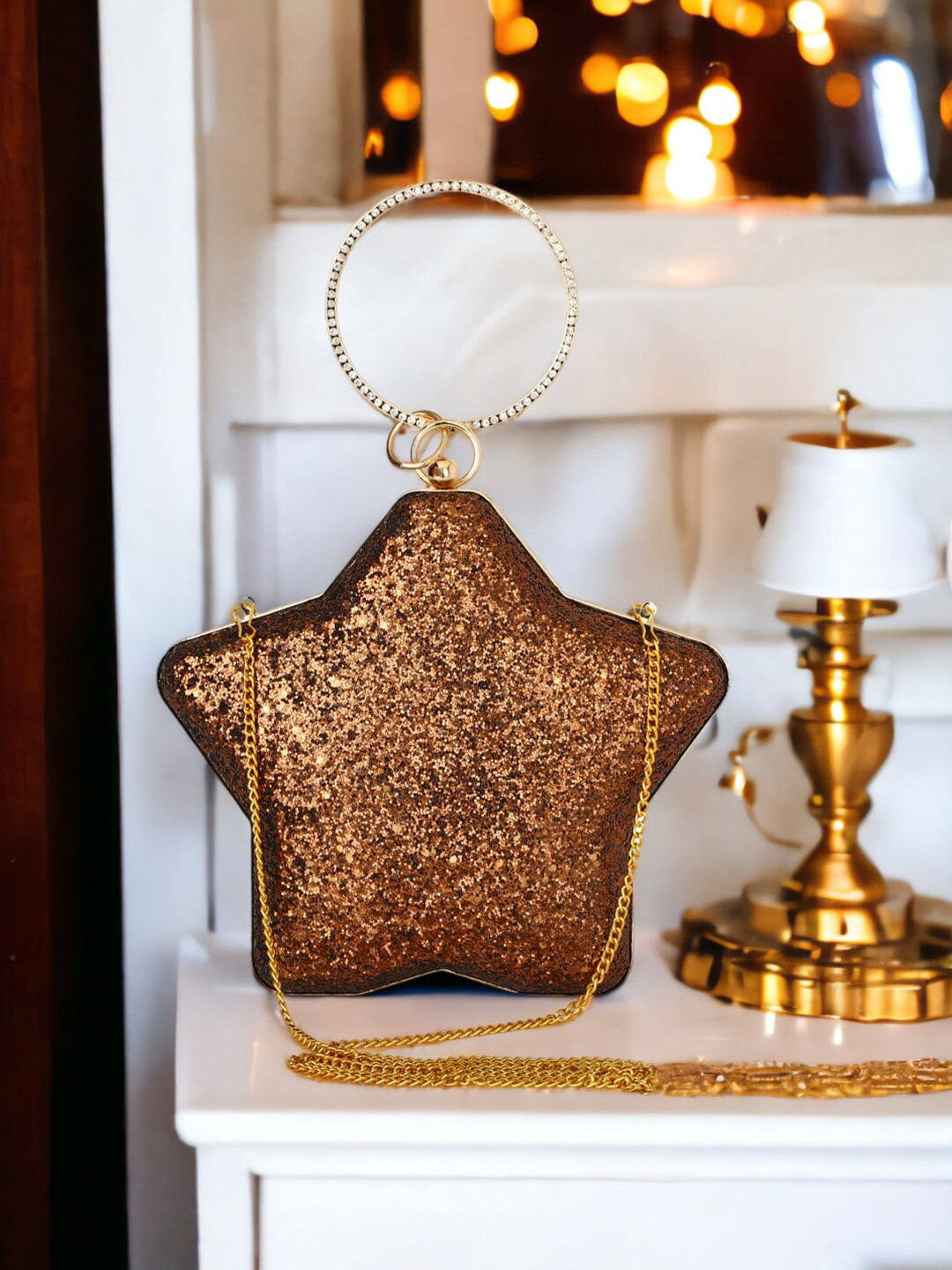 

Toobacraft Embellished Box Clutch, Copper