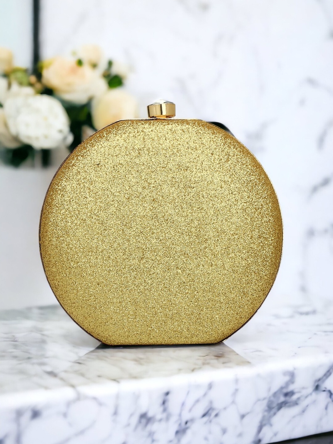 

Toobacraft Embellished Box Clutch, Gold